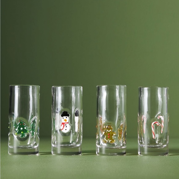 Anthropologie festive icon shot glasses set